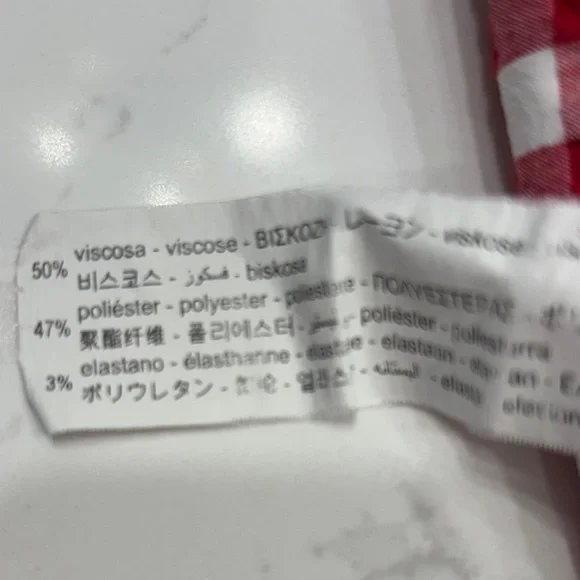 ZARA Gingham Pleated Skort Red & White Check Size S - Picture 10 of 11